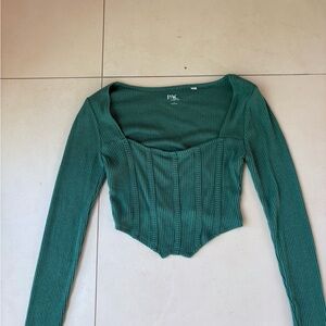 PacSun Olive Long Sleeve Ribbed Tee